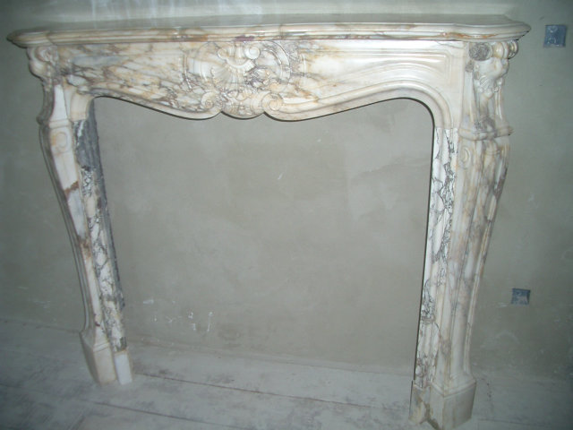Antique fireplace, Breche de Benou, Louis XV.