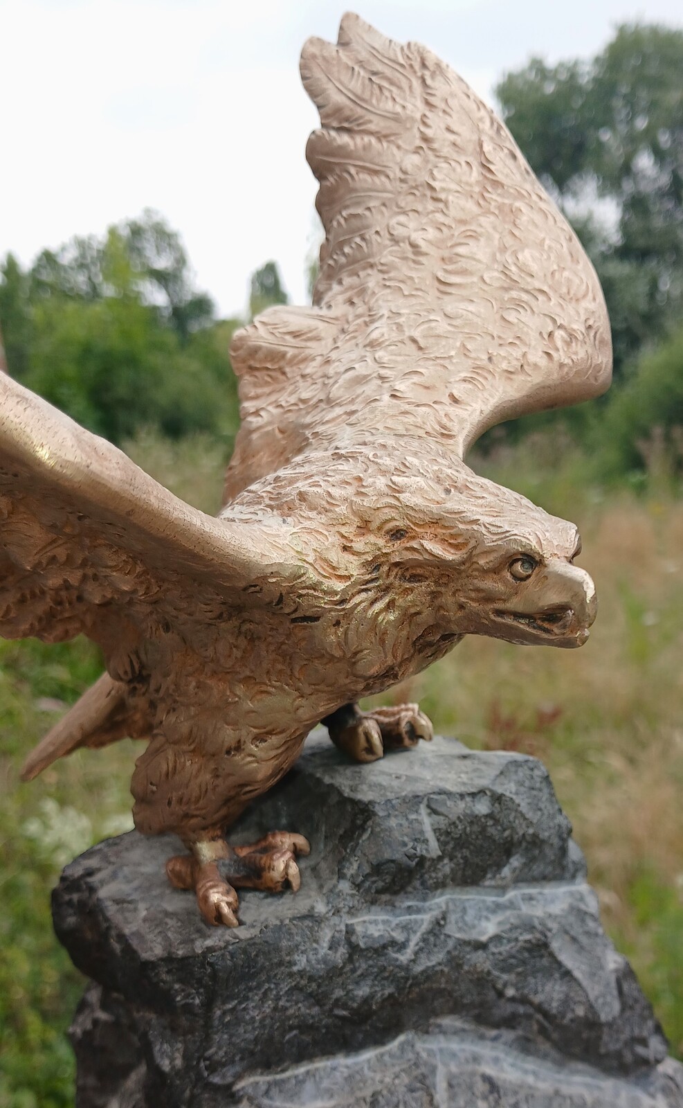 Eagle in Bronze on a rock