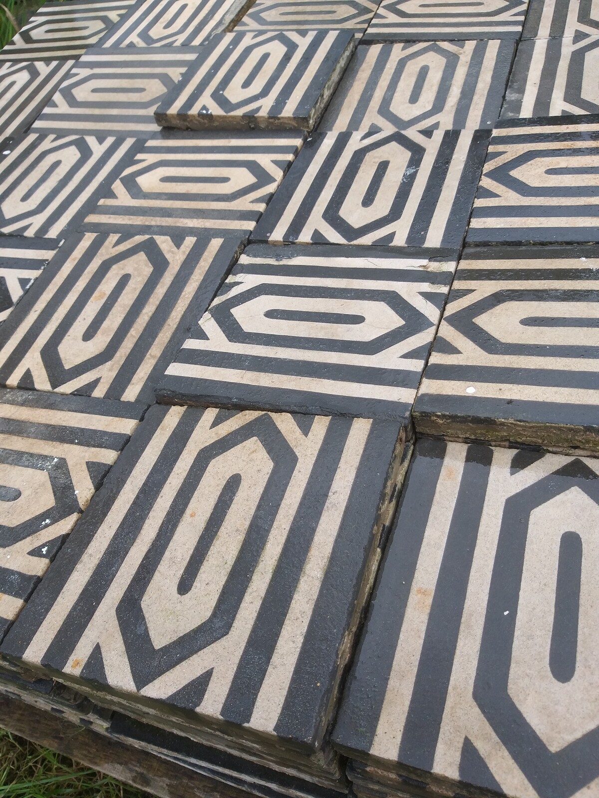 10 square meter old cementtiles, ca.1900