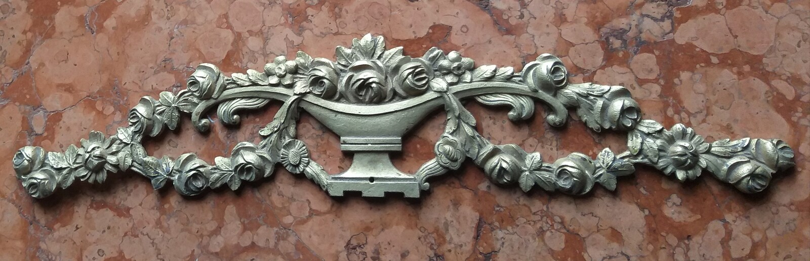 Art Déco fireplace, ca.1930. Rosso di Verona Marble