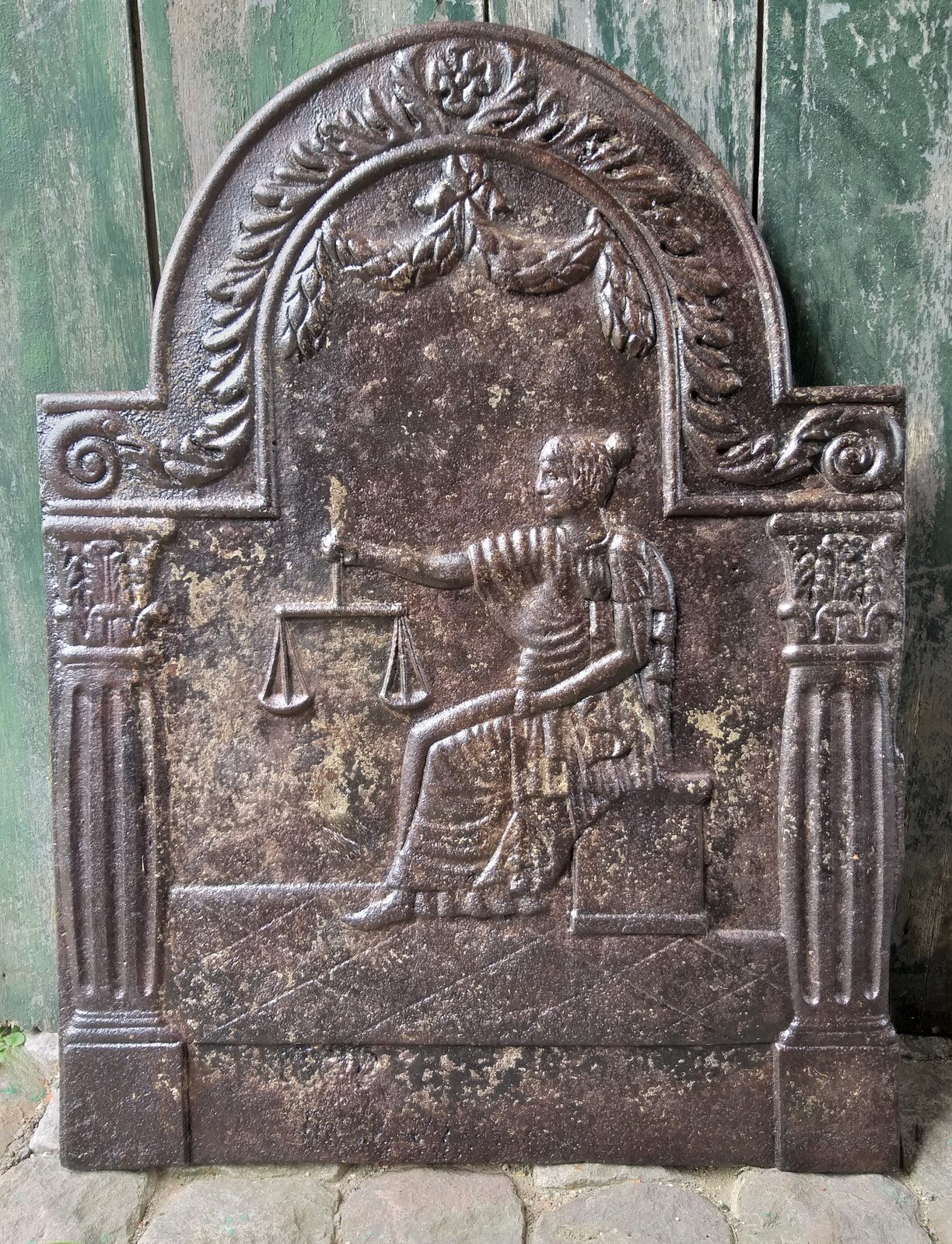 Backfire (or Backsplash) depicting Lady Justice