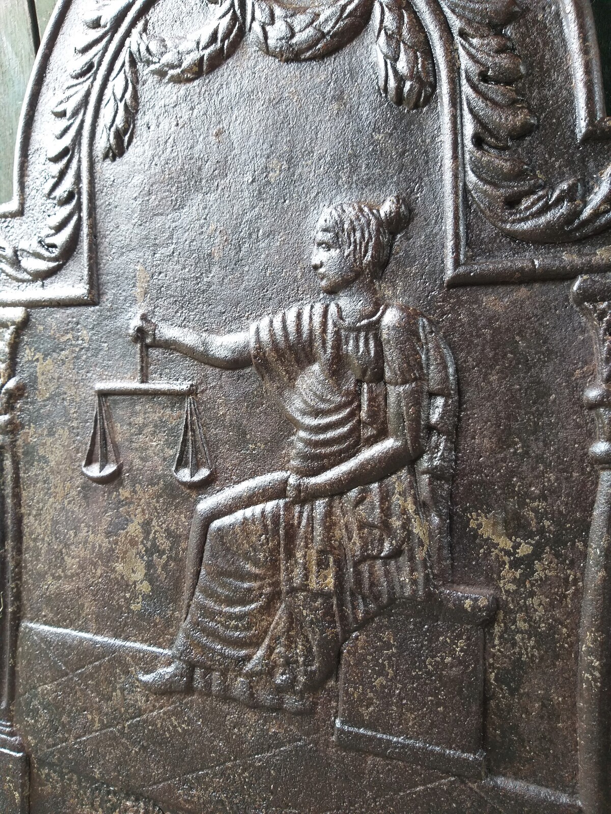 Backfire (or Backsplash) depicting Lady Justice