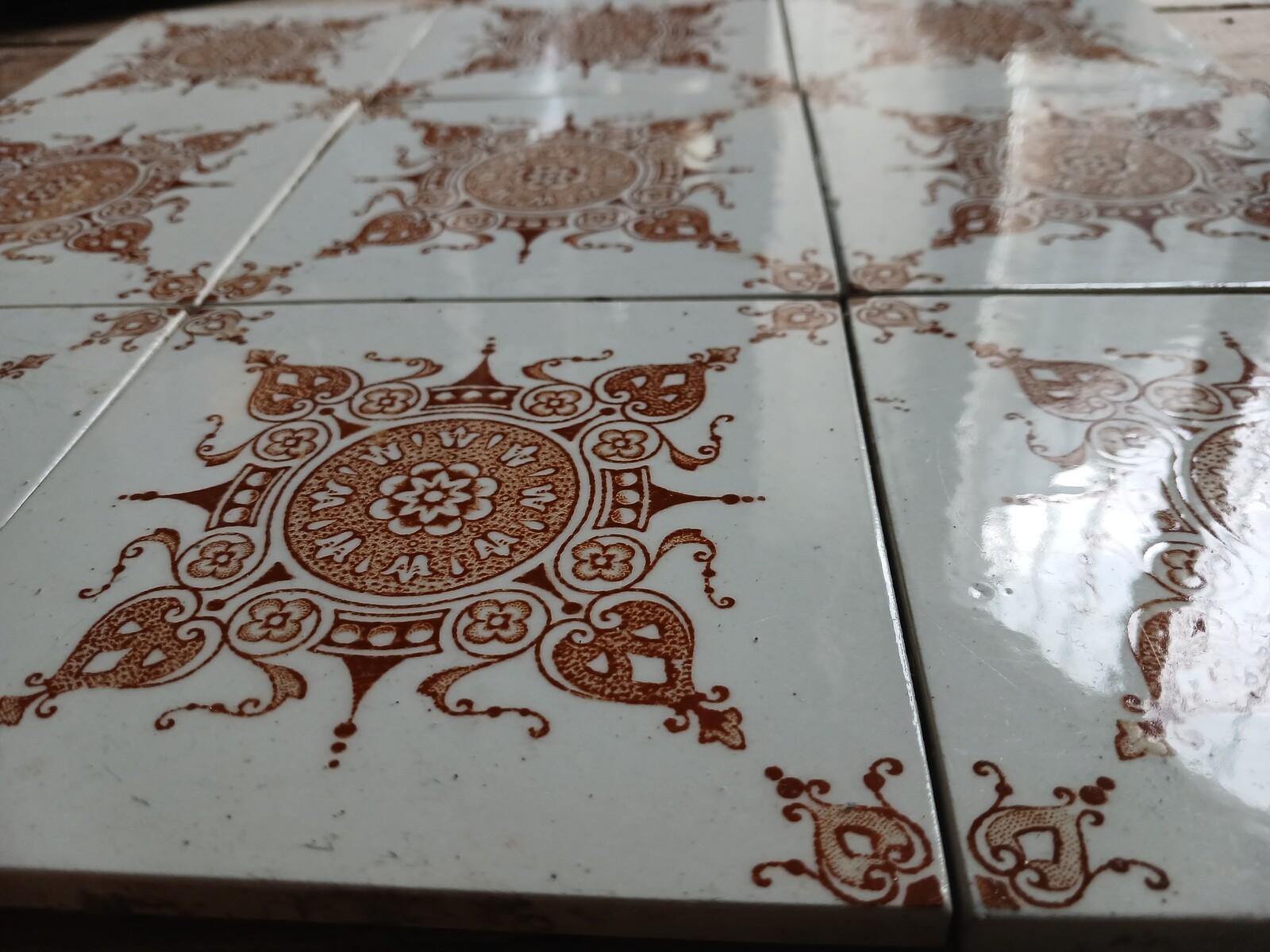 Céramictiles, ca.1880 in brown