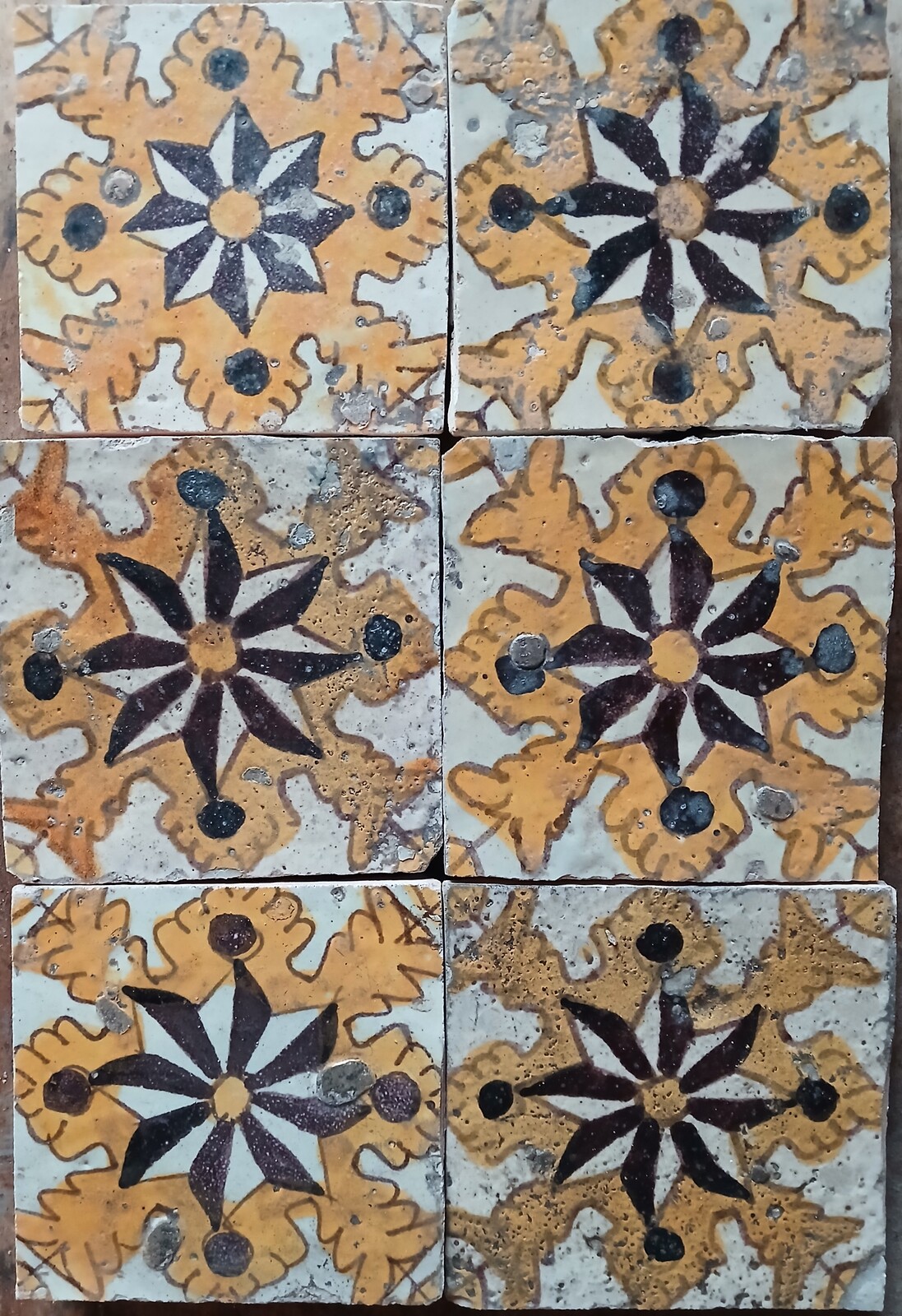 Dutch-'Delfter' wall-tiles.