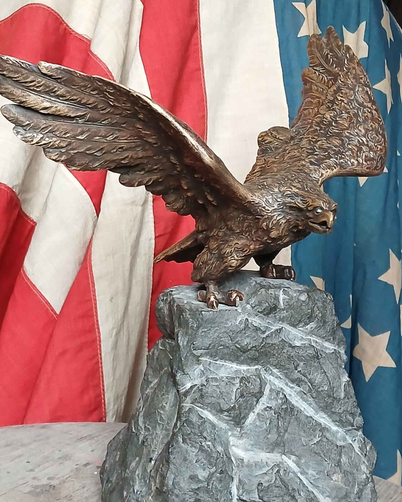 Eagle in Bronze on a rock