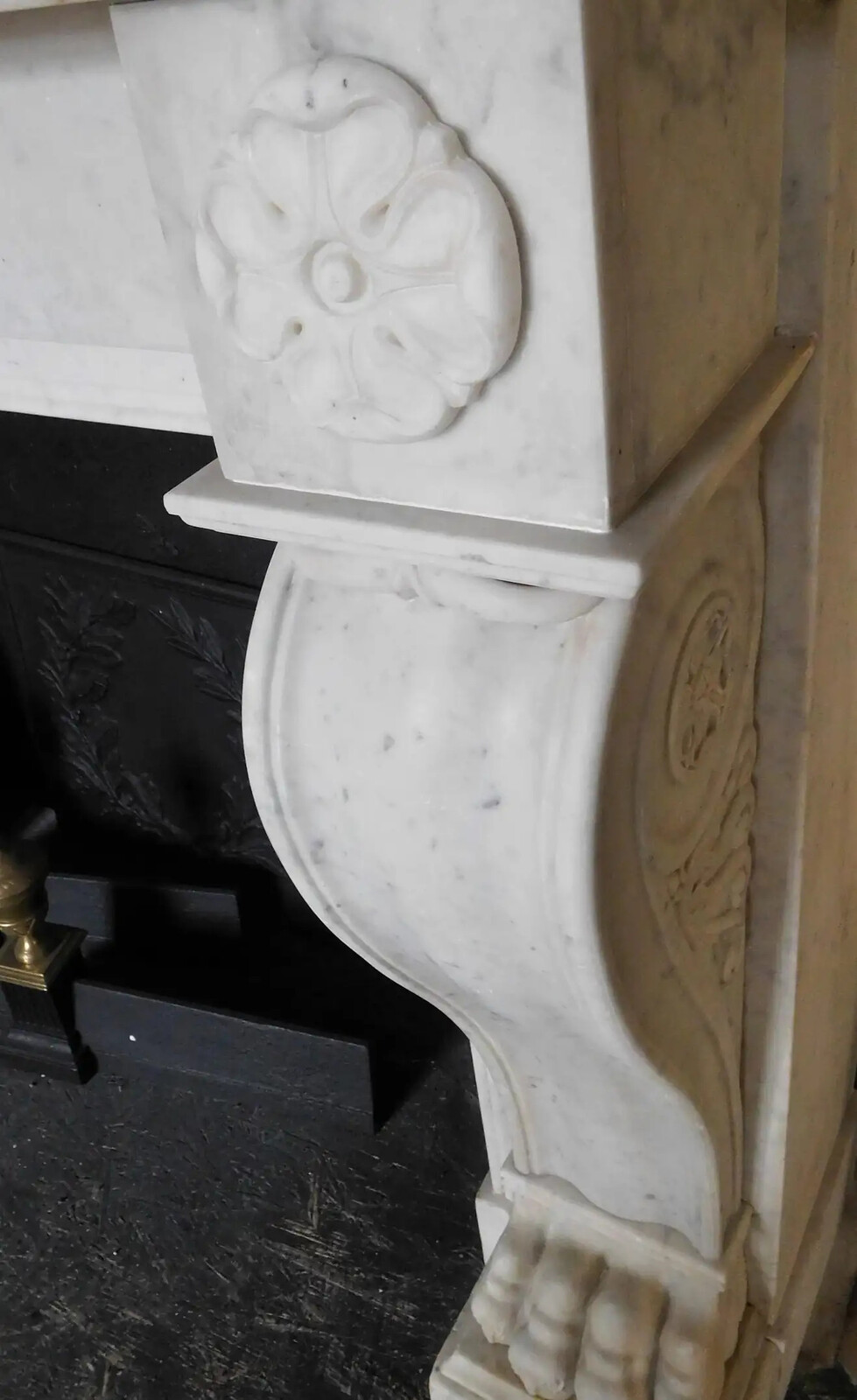 Empire chimneypiece Carrara marble ca.1870