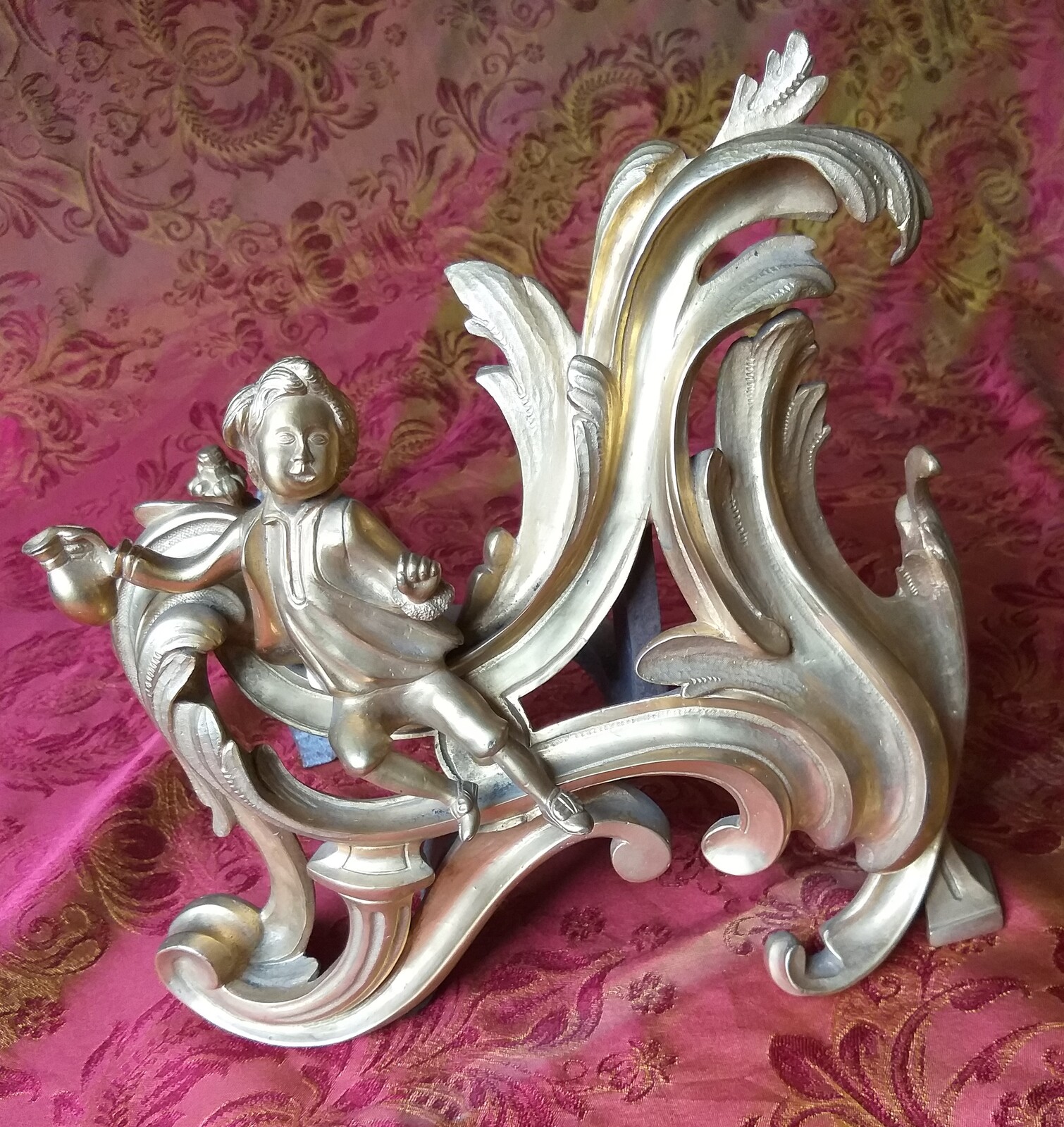 Endirons en bronze style Louis XV