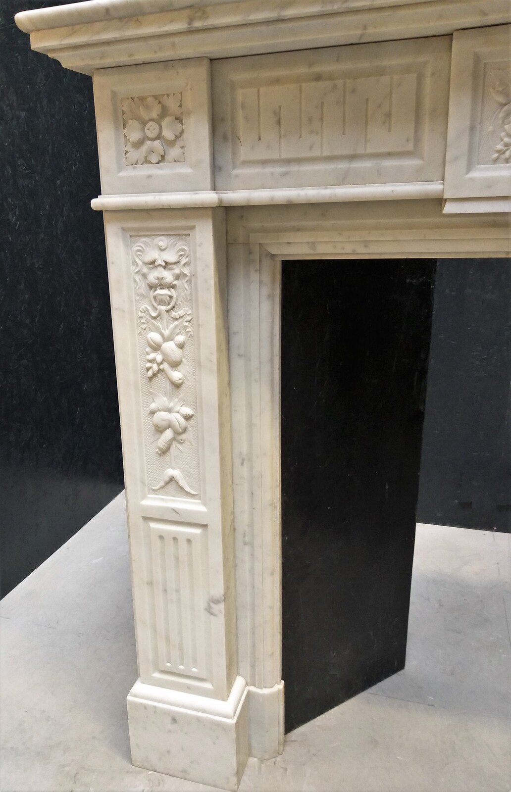 Fireplace ca.1875 in Carrara marble