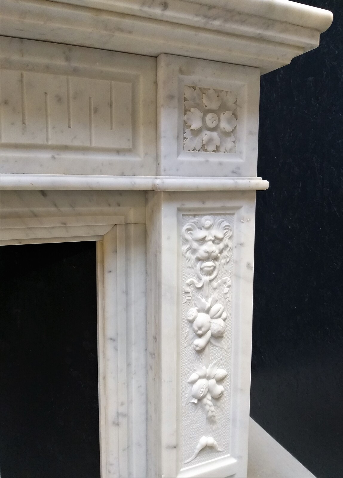 Fireplace ca.1875 in Carrara marble
