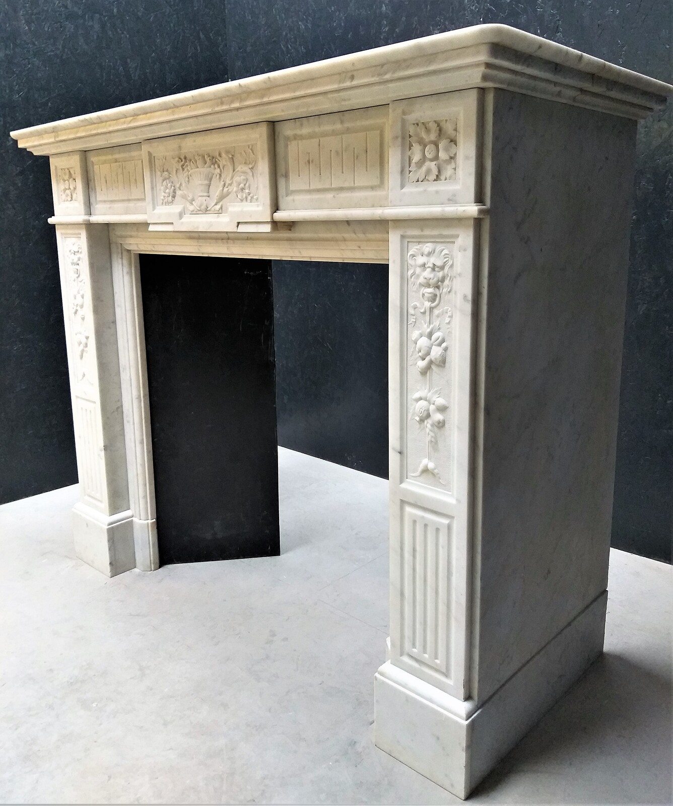 Fireplace ca.1875 in Carrara marble