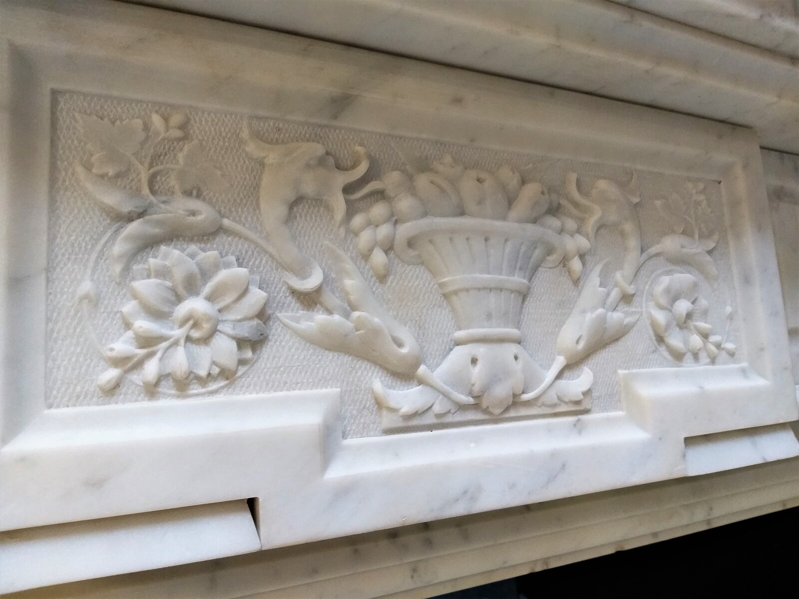 Fireplace ca.1875 in Carrara marble