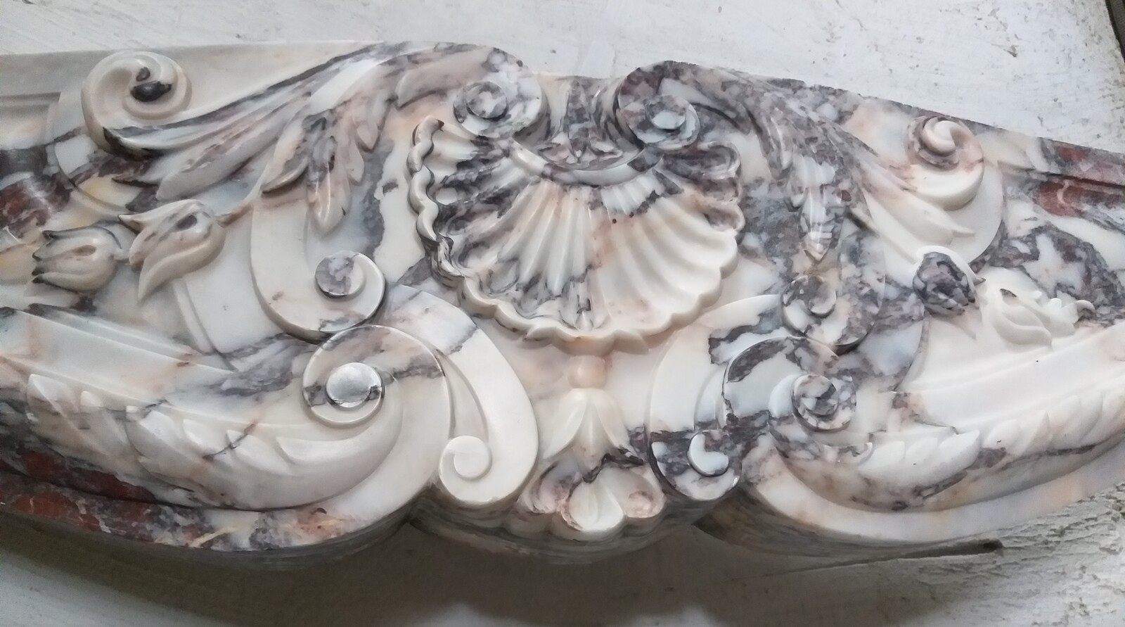 Louis XV fireplace in Brèche Violet marble, ca.1860