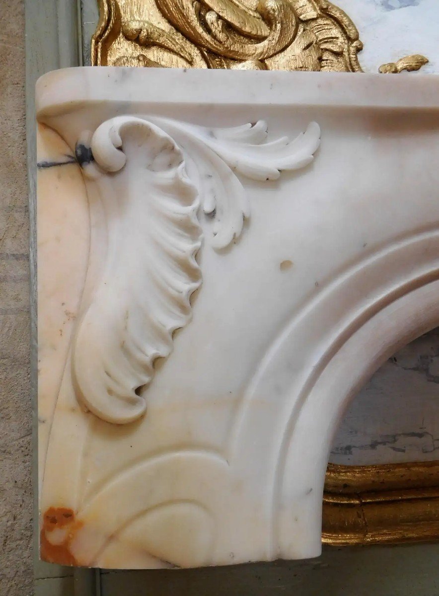 Louis XV fireplace in Paonazzo-marble ca.1850