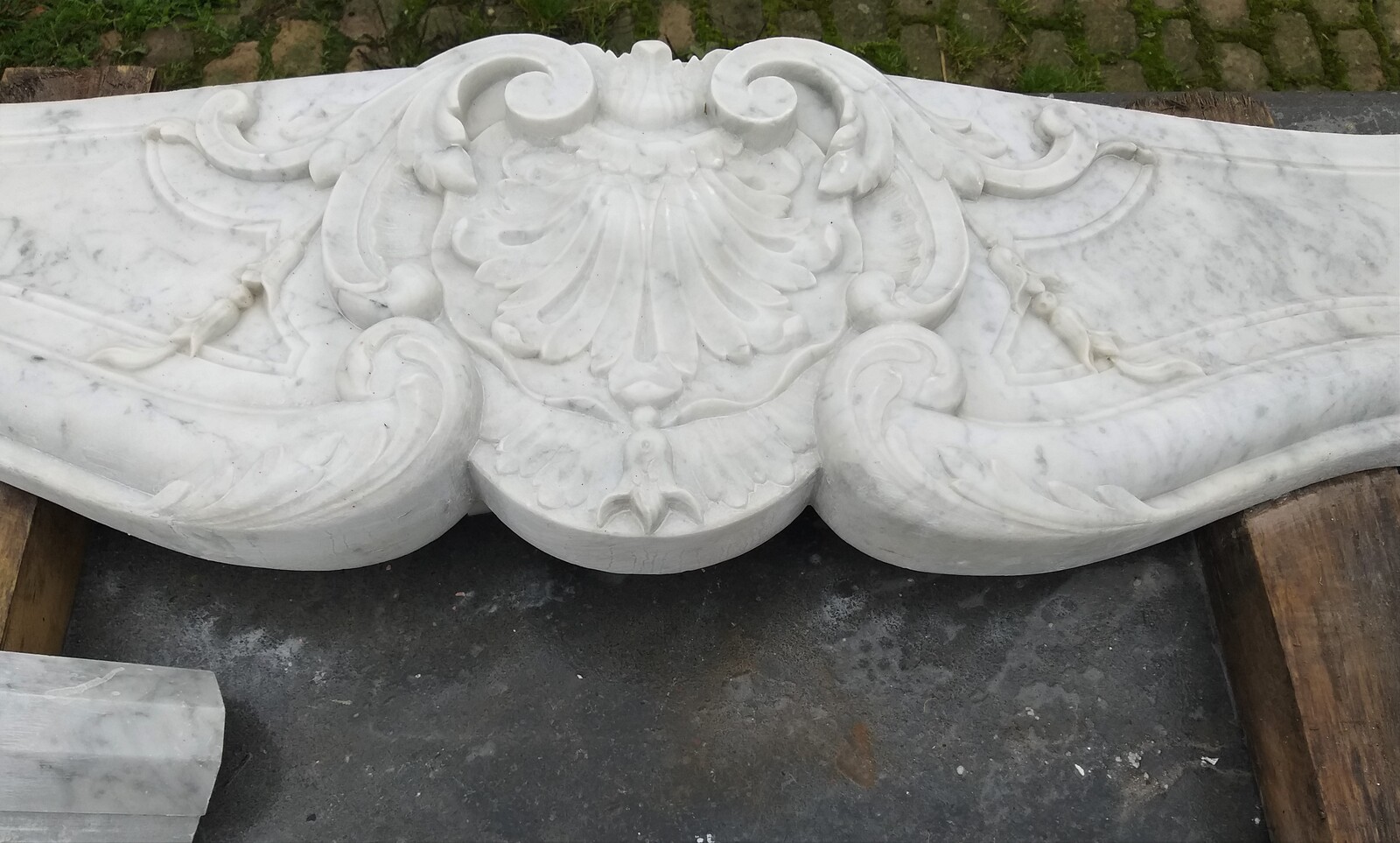 Louis XV style fireplace, Carrara marble