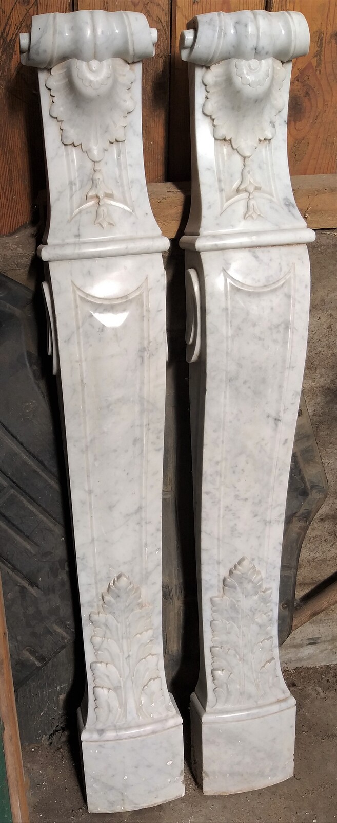 Louis XV style fireplace, Carrara marble