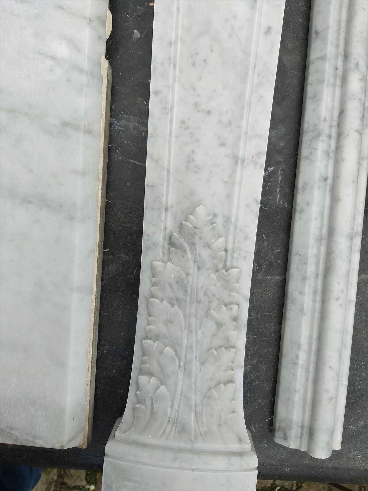 Louis XV style fireplace, Carrara marble