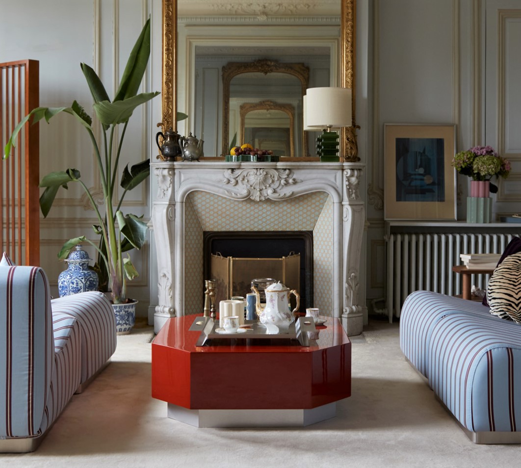 Louis XV style fireplace, Carrara marble