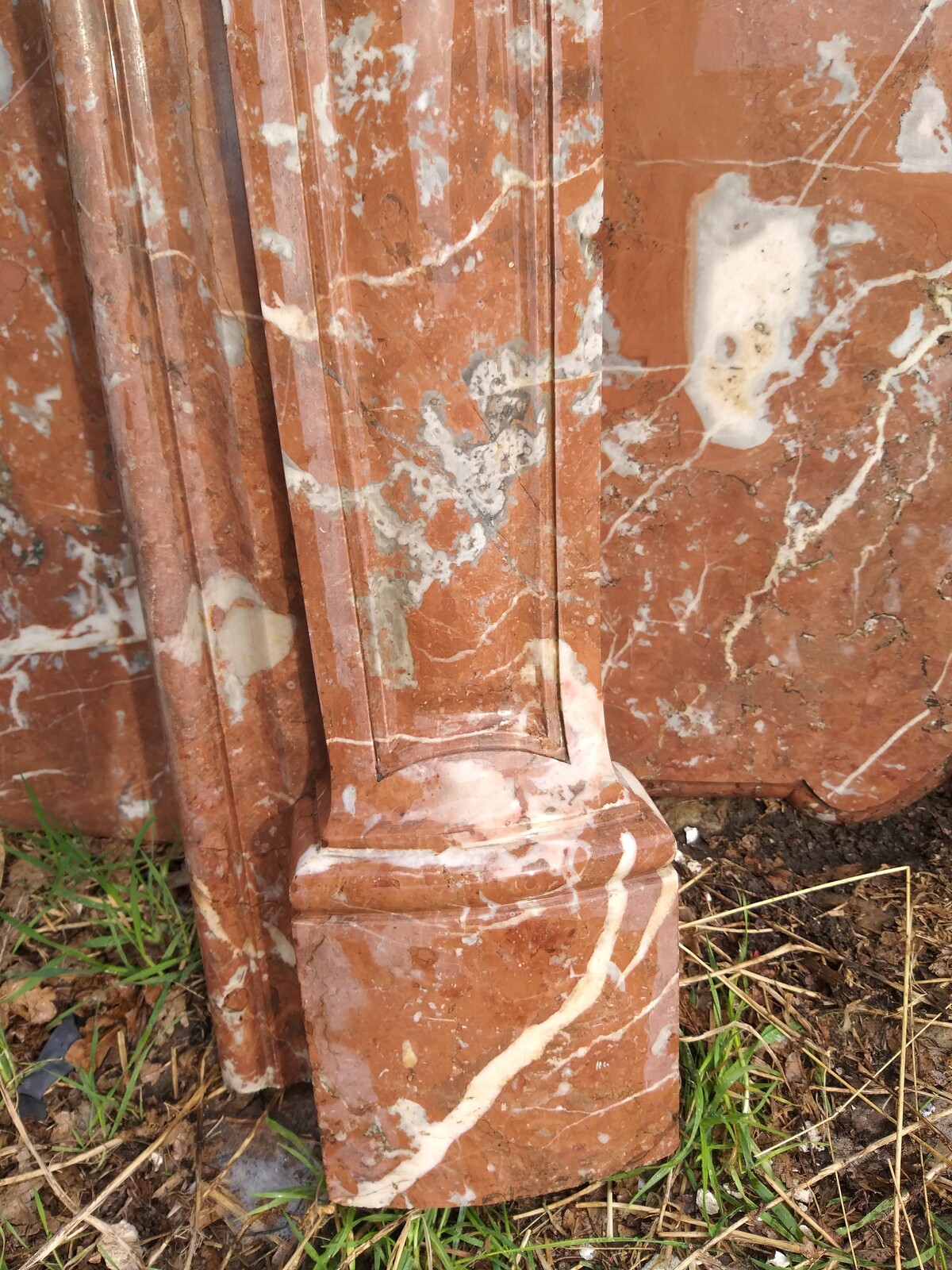 Louis XV style fireplace in soft brown-orange marble