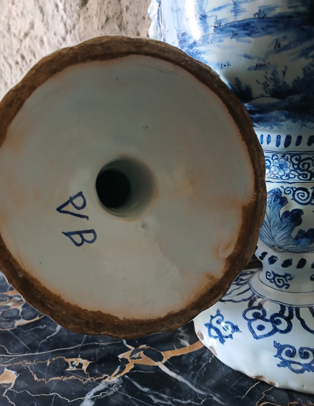 Original Pair of Delft Vases.