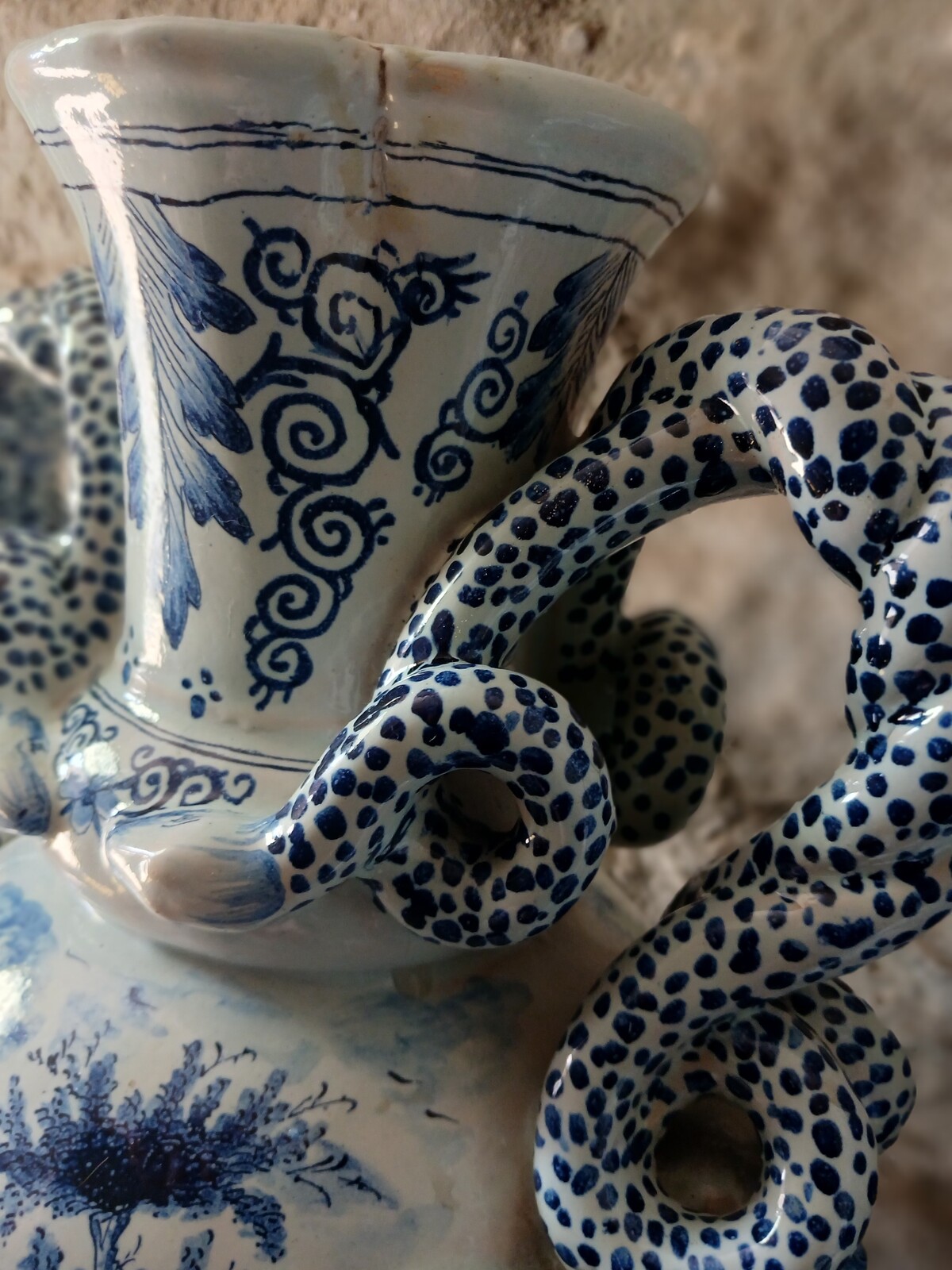 Original Pair of Delft Vases.