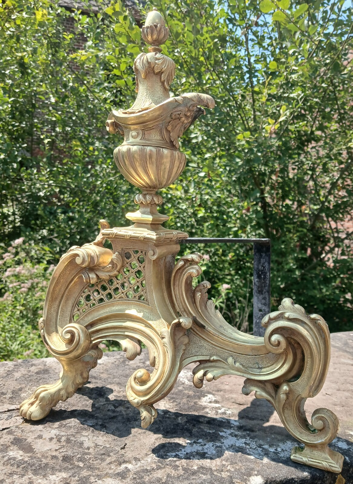 Pair Endirons Bronze Doré ca.1850 French