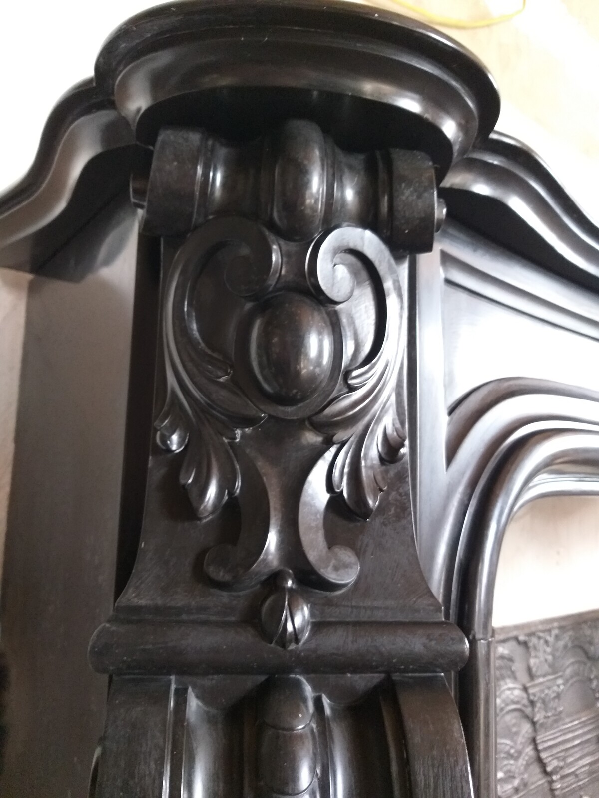 Renaissance Style Fireplace in Noir de Mazy marble, ca.1860
